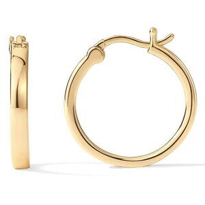 14K Gold Plated 925 Sterling Silver Post Lightweight Hoops